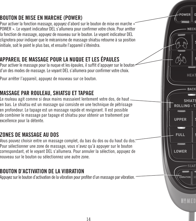 Page 14 of HoMedics MCS1000H Shiatsu Cushion User Manual 