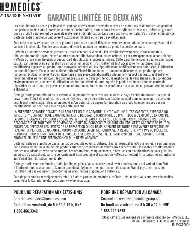 Page 16 of HoMedics MCS1000H Shiatsu Cushion User Manual 