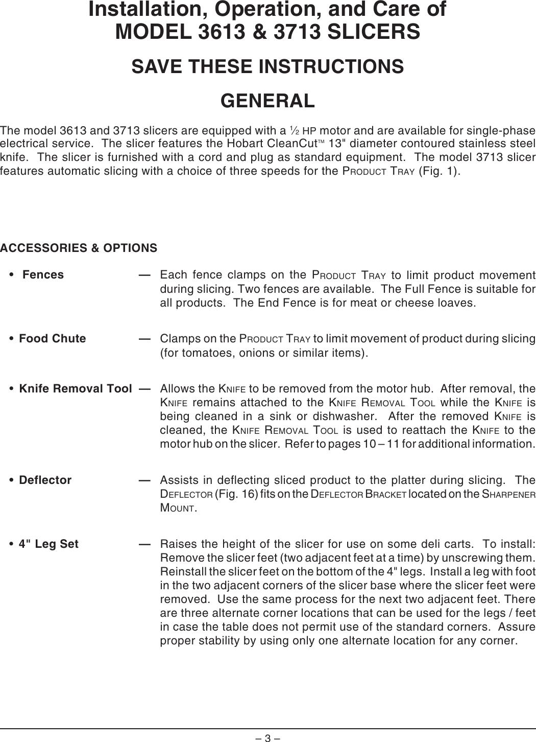 Page 3 of 12 - Hobart Hobart-3613-And-3713-Users-Manual-  Hobart-3613-and-3713-users-manual