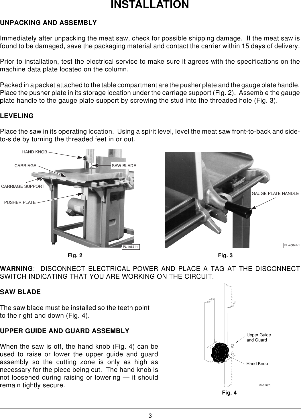 Page 3 of 12 - Hobart Hobart-5801-Users-Manual- F-16322 RevA 5801 Meat Saw  Hobart-5801-users-manual