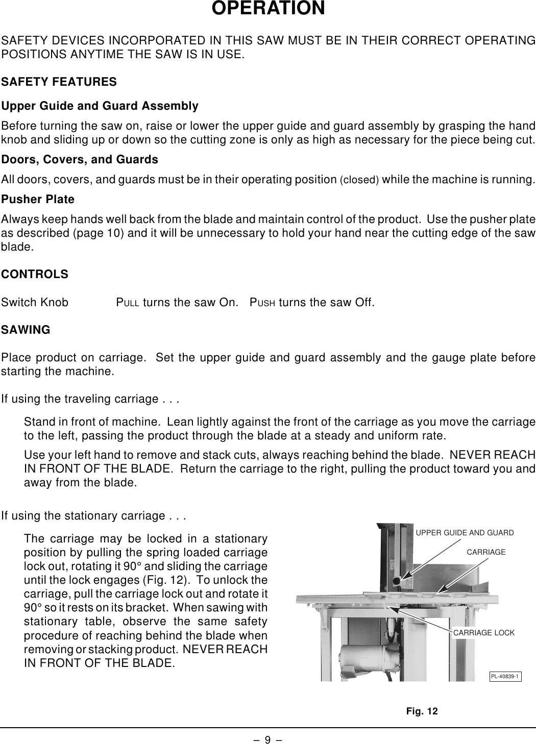 Page 9 of 12 - Hobart Hobart-5801-Users-Manual- F-16322 RevA 5801 Meat Saw  Hobart-5801-users-manual