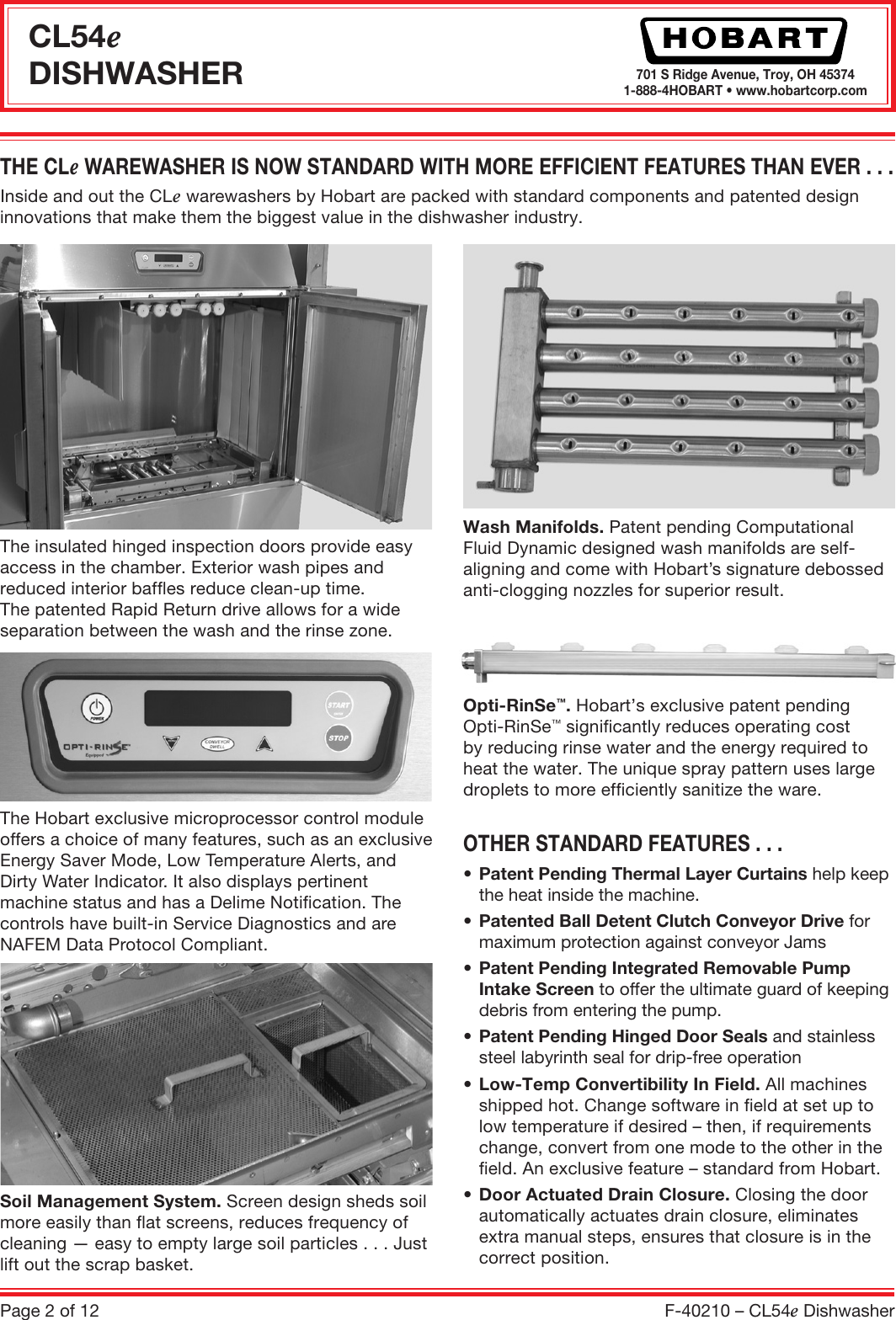 Page 2 of 12 - Hobart Hobart-Cl54E-Users-Manual-  Hobart-cl54e-users-manual