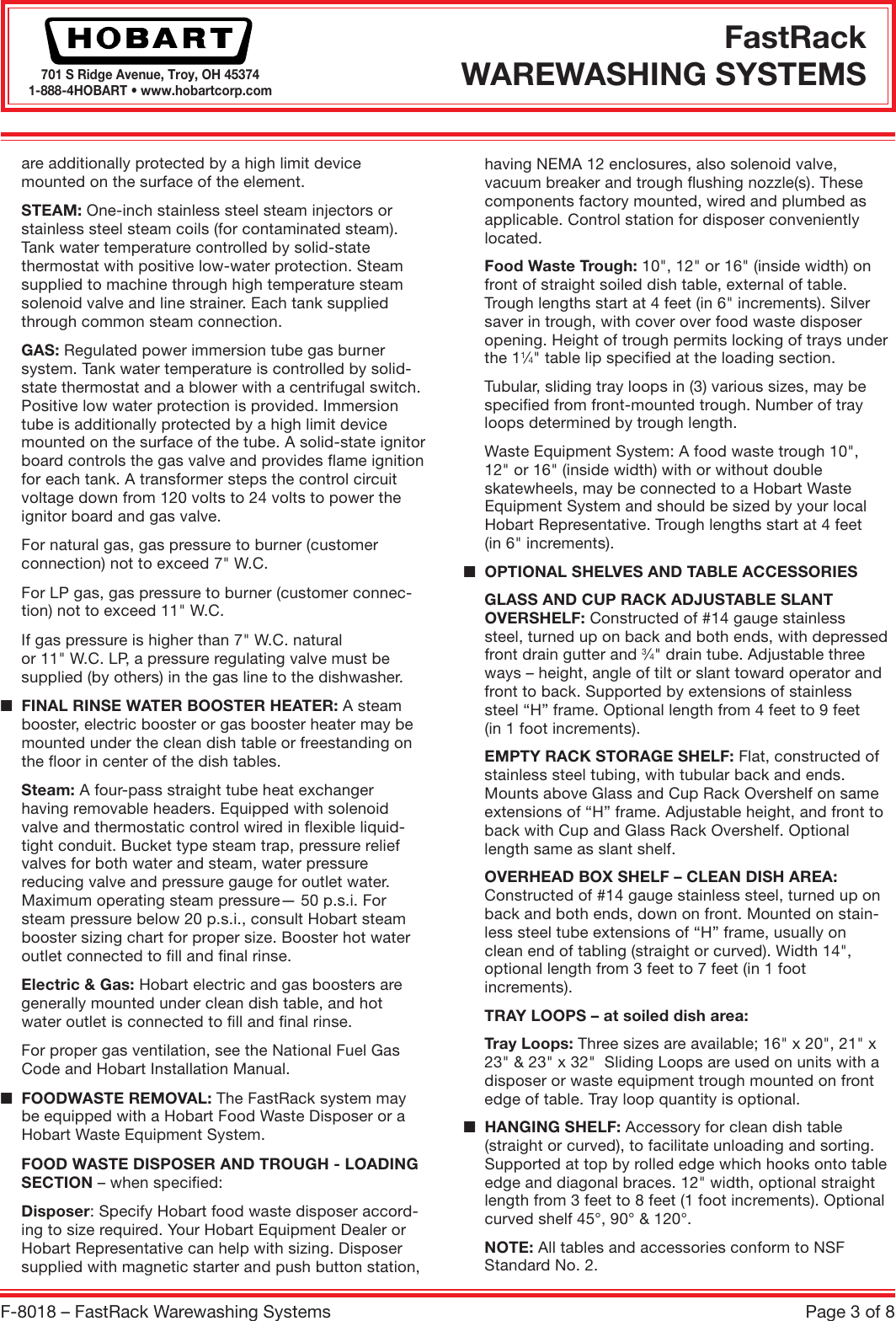 Page 3 of 8 - Hobart Hobart-Fastrack-F-8018-Users-Manual- F-8018(12-07) Hobart-fastrack-f-8018-users-manual