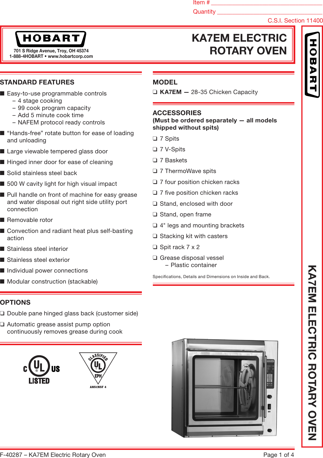 Page 1 of 4 - Hobart Hobart-Ka7Em-Users-Manual-  Hobart-ka7em-users-manual