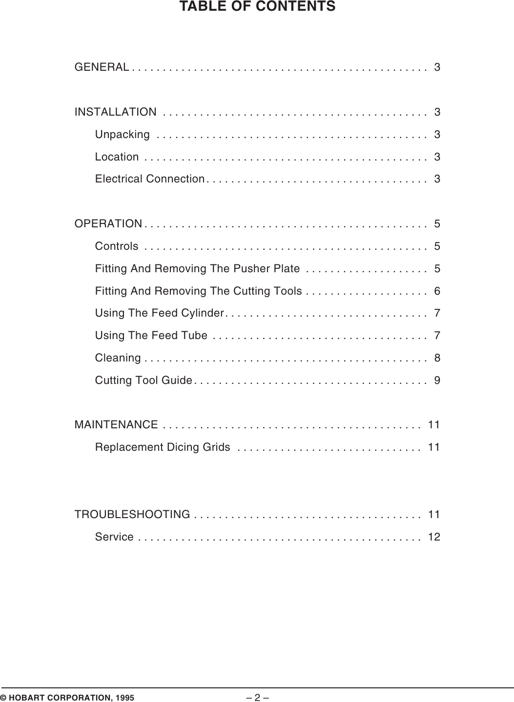 Page 2 of 12 - Hobart Hobart-Ml-104586-Users-Manual- F-19353 FP350 Food Processor  Hobart-ml-104586-users-manual