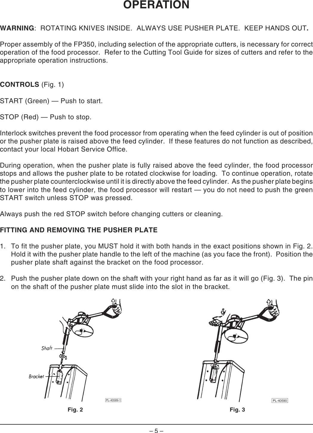 Page 5 of 12 - Hobart Hobart-Ml-104586-Users-Manual- F-19353 FP350 Food Processor  Hobart-ml-104586-users-manual