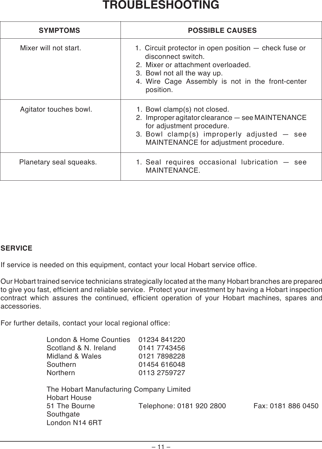 Page 11 of 12 - Hobart Hobart-P660-Users-Manual-  Hobart-p660-users-manual
