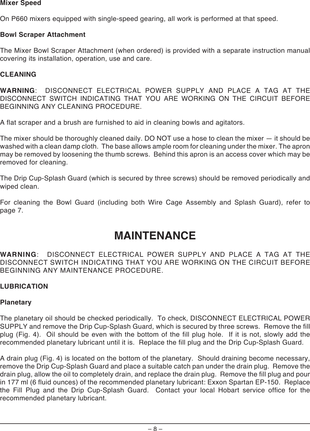 Page 8 of 12 - Hobart Hobart-P660-Users-Manual-  Hobart-p660-users-manual