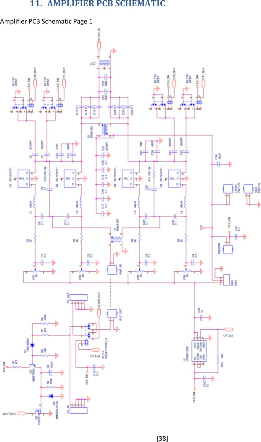 [38]  11. AMPLIFIER PCB SCHEMATIC Amplifier PCB Schematic Page 1 