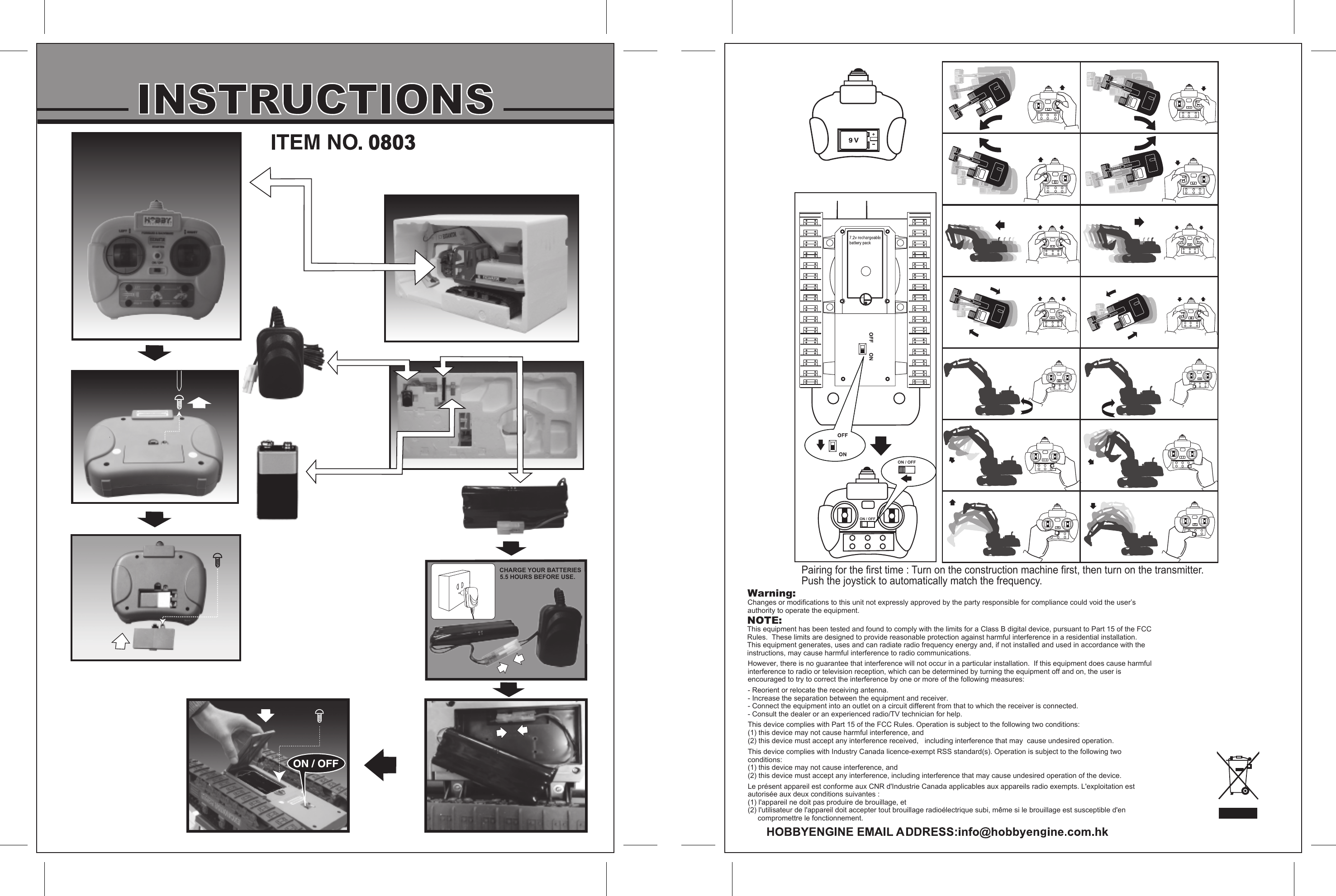 Hobbyengine Model 0888 EXCAVATOR User Manual