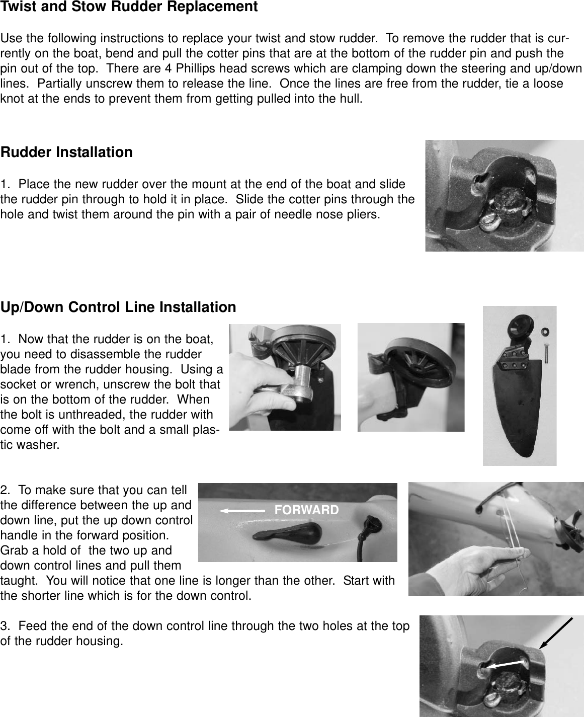 Page 2 of 4 - Hobie Hobie-Twist-N-Stow-Rudder-Users-Manual- Twist And Stow Rudder Replacement Manual  Hobie-twist-n-stow-rudder-users-manual