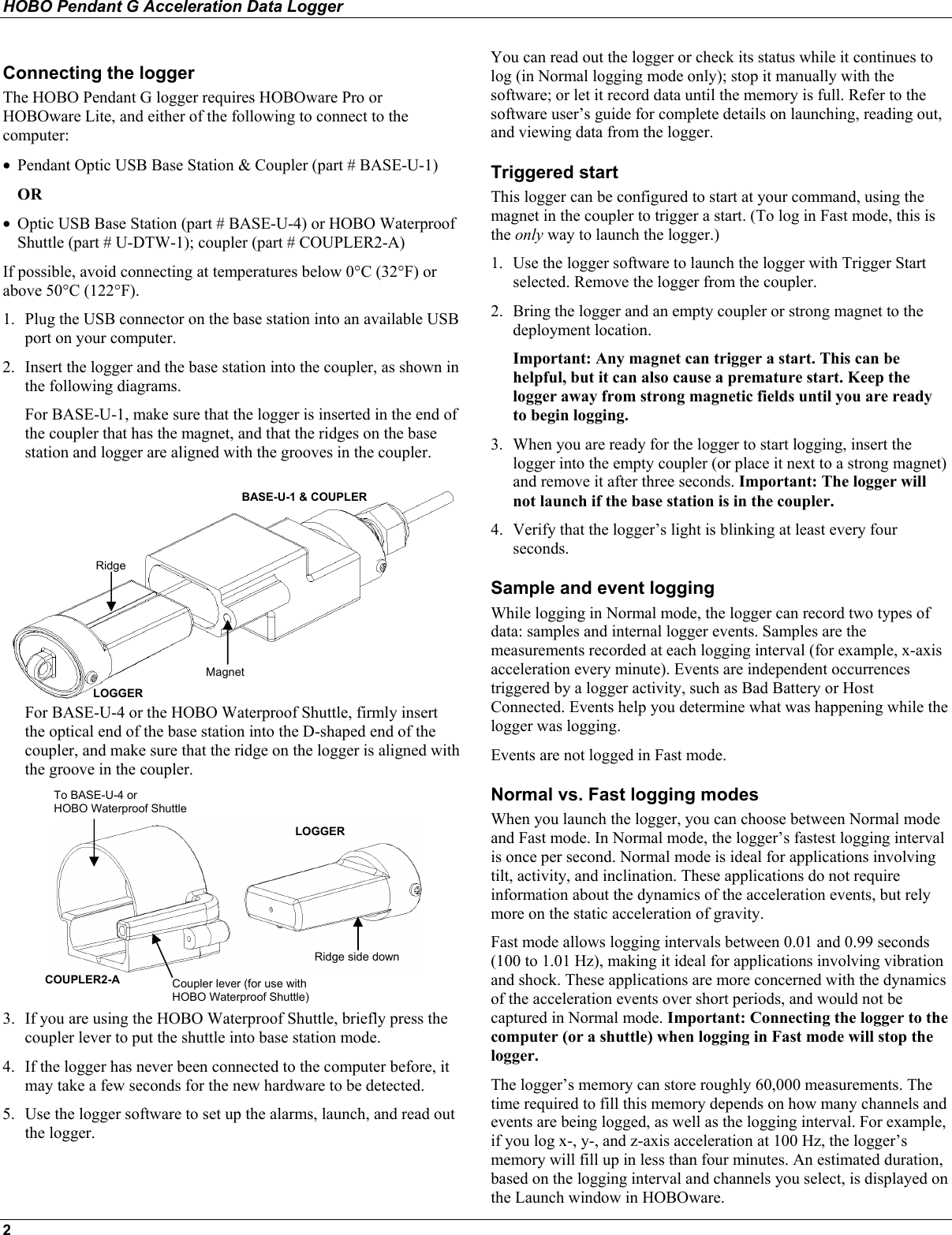 hobo pendant light logger manual