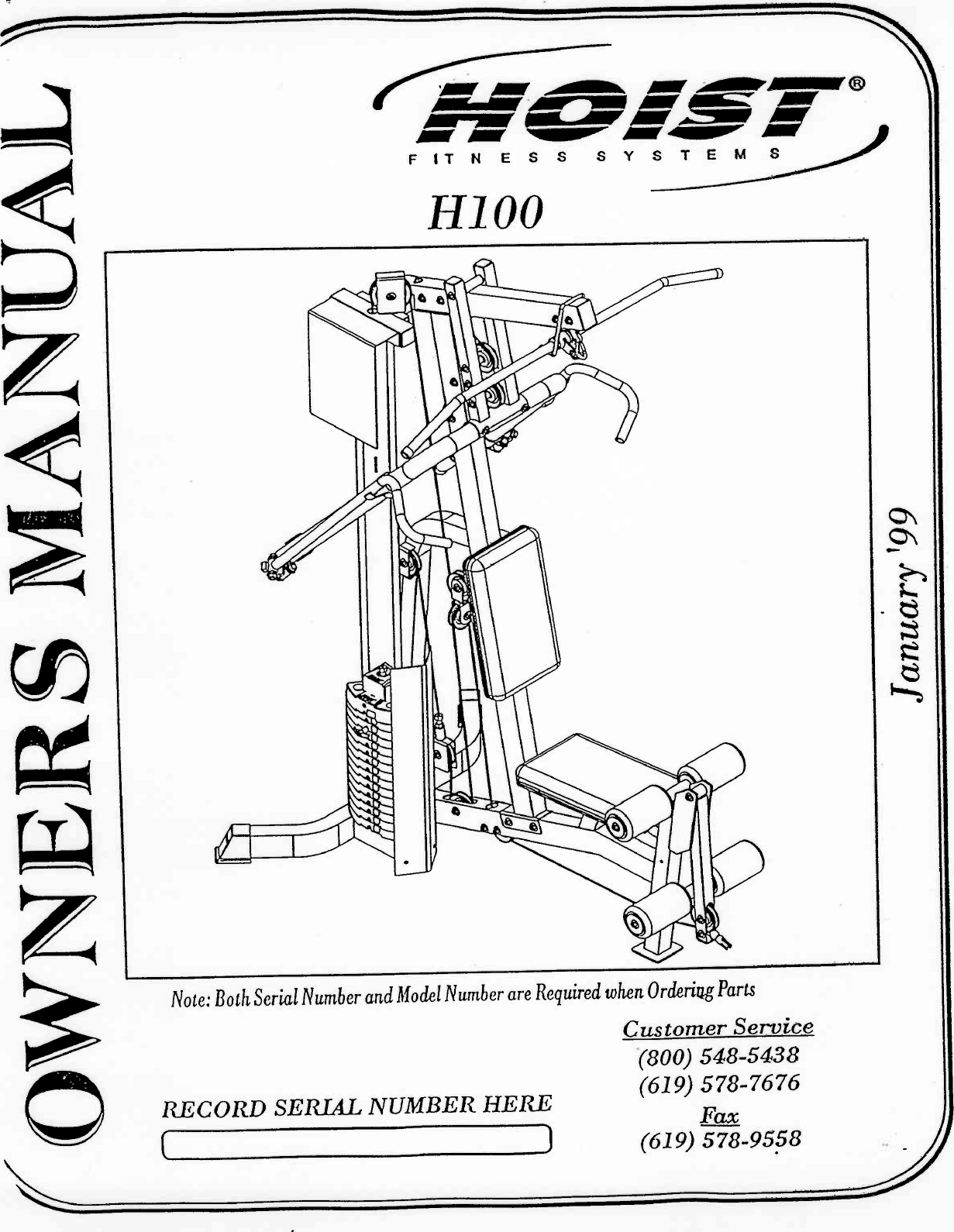 Hoist Fitness H100 Users Manual