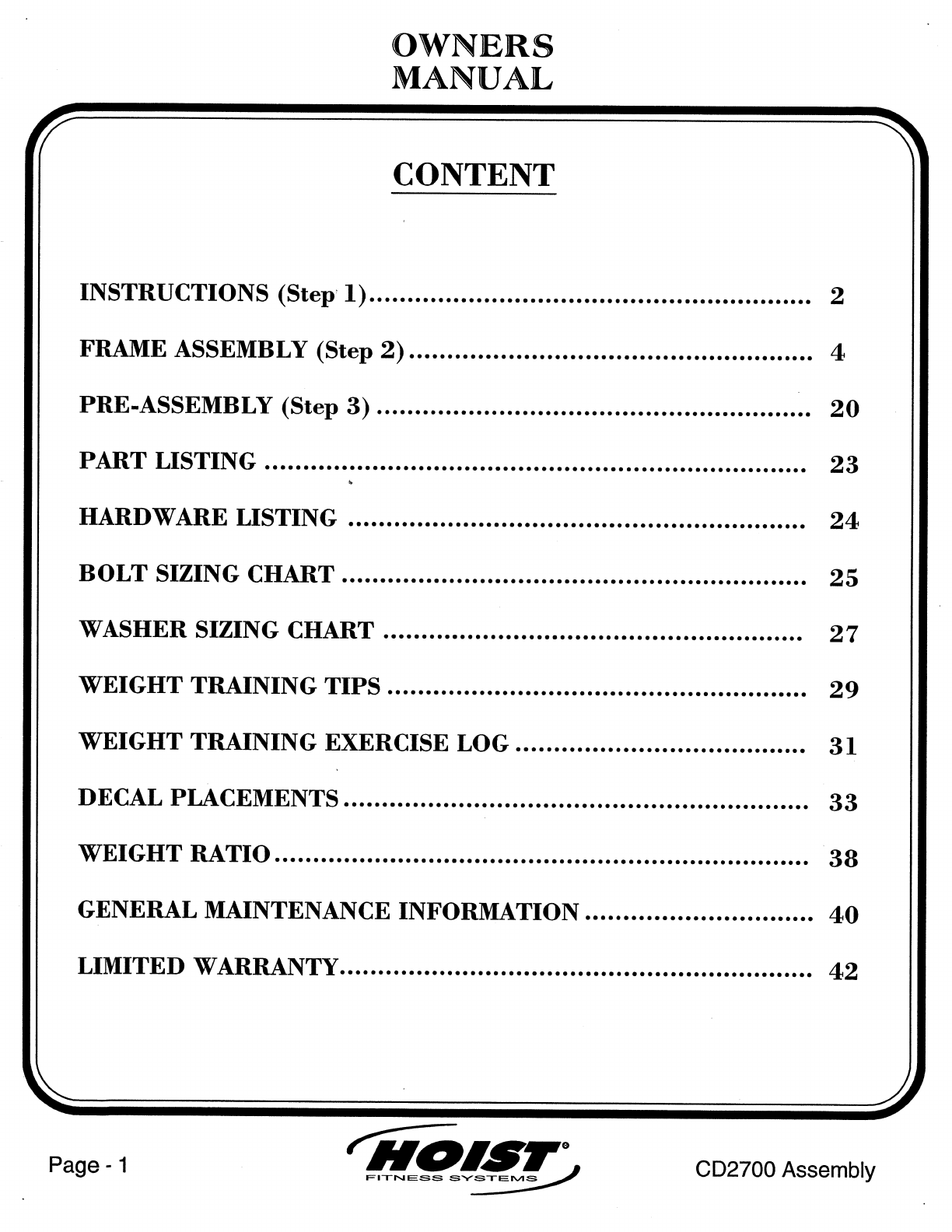 Hoist Weight Chart EOUA Blog