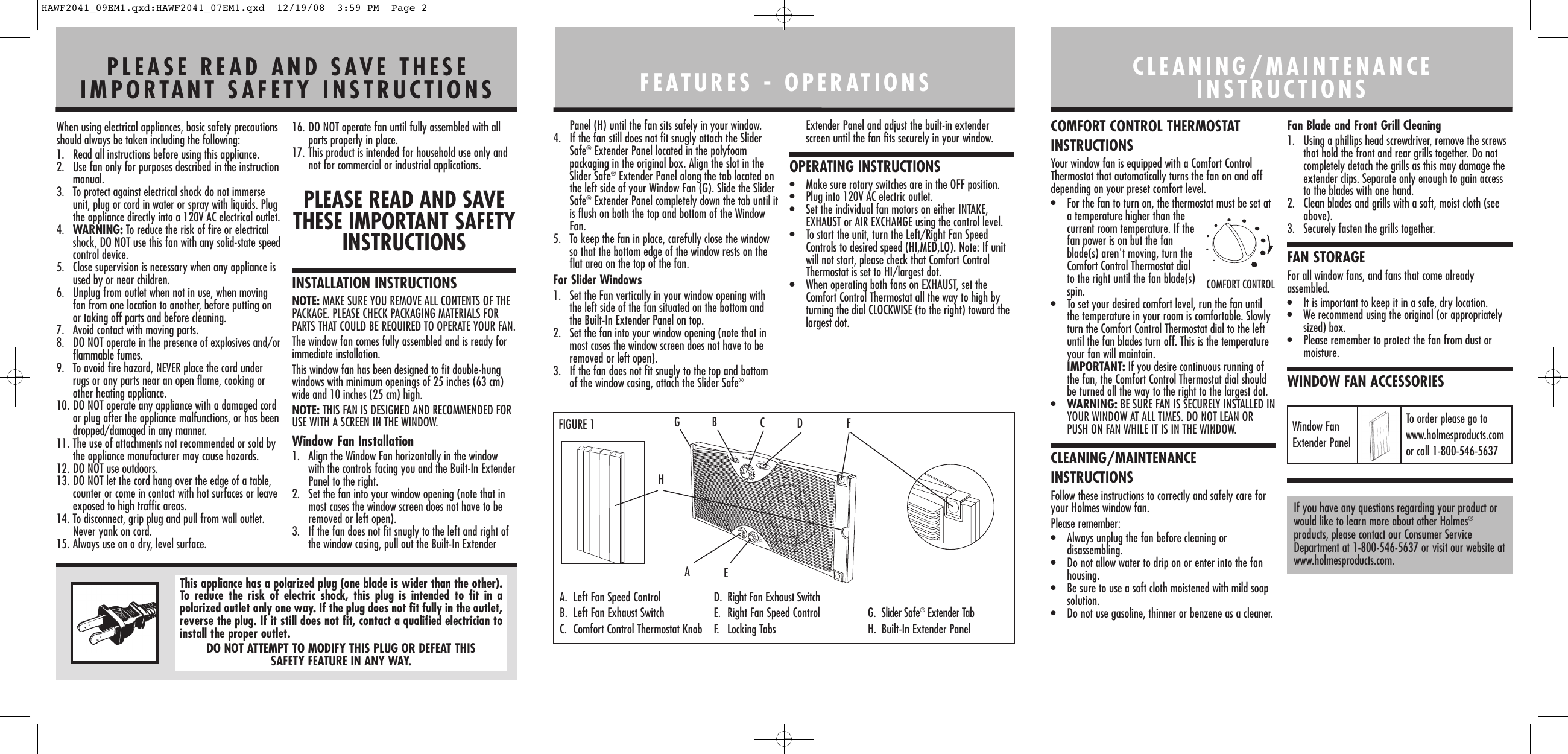 Page 2 of 2 - Holmes HAWF2041 HAWF2041_09EM1 User Manual  To The 080940db-4ebc-4c04-8e37-1626e548f2b4