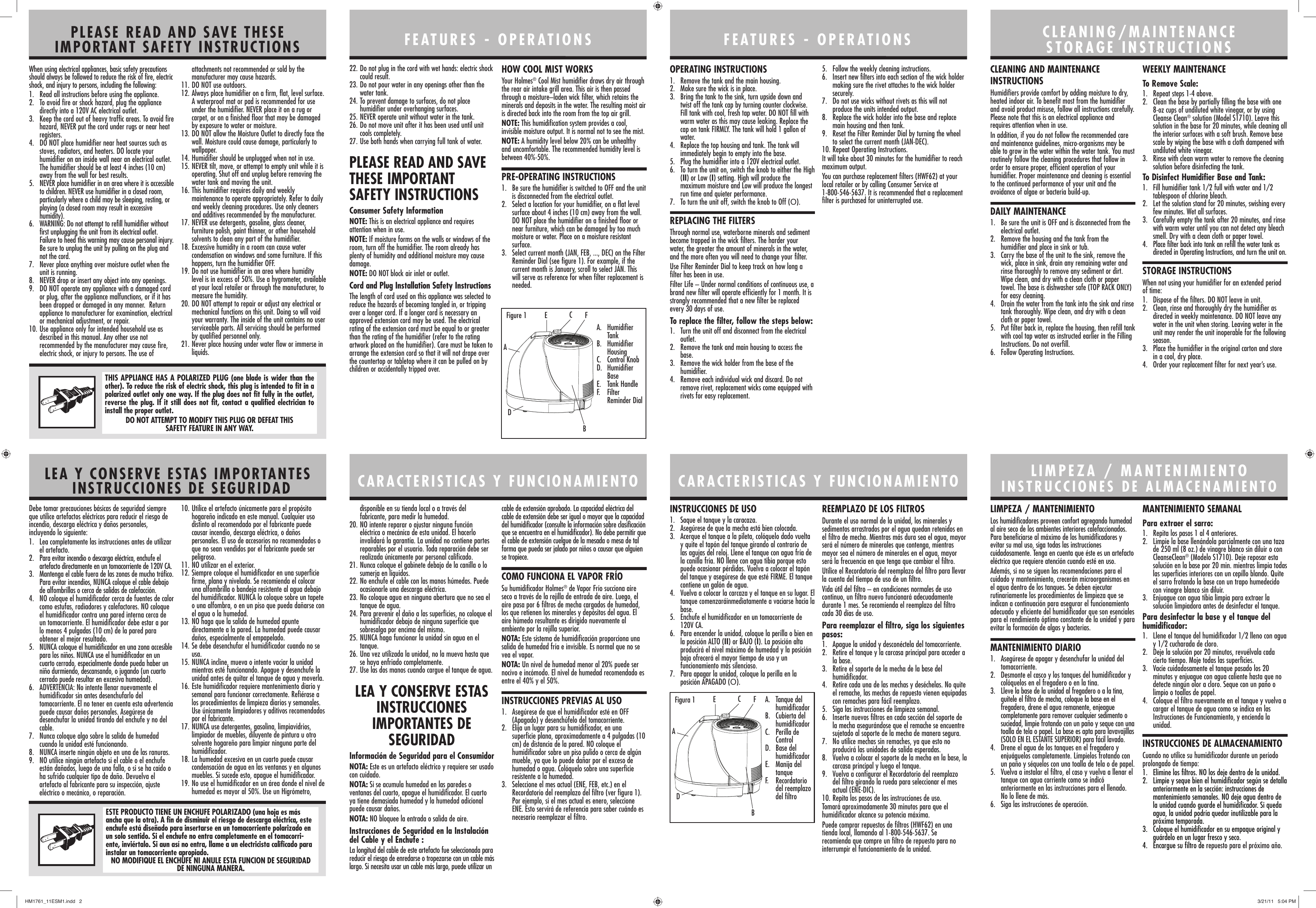 Page 2 of 2 - Holmes HM1761 HM1761_11ESM1 User Manual  To The 209fe8e2-4f7a-4c7d-a99e-a2b3b9db8c5d