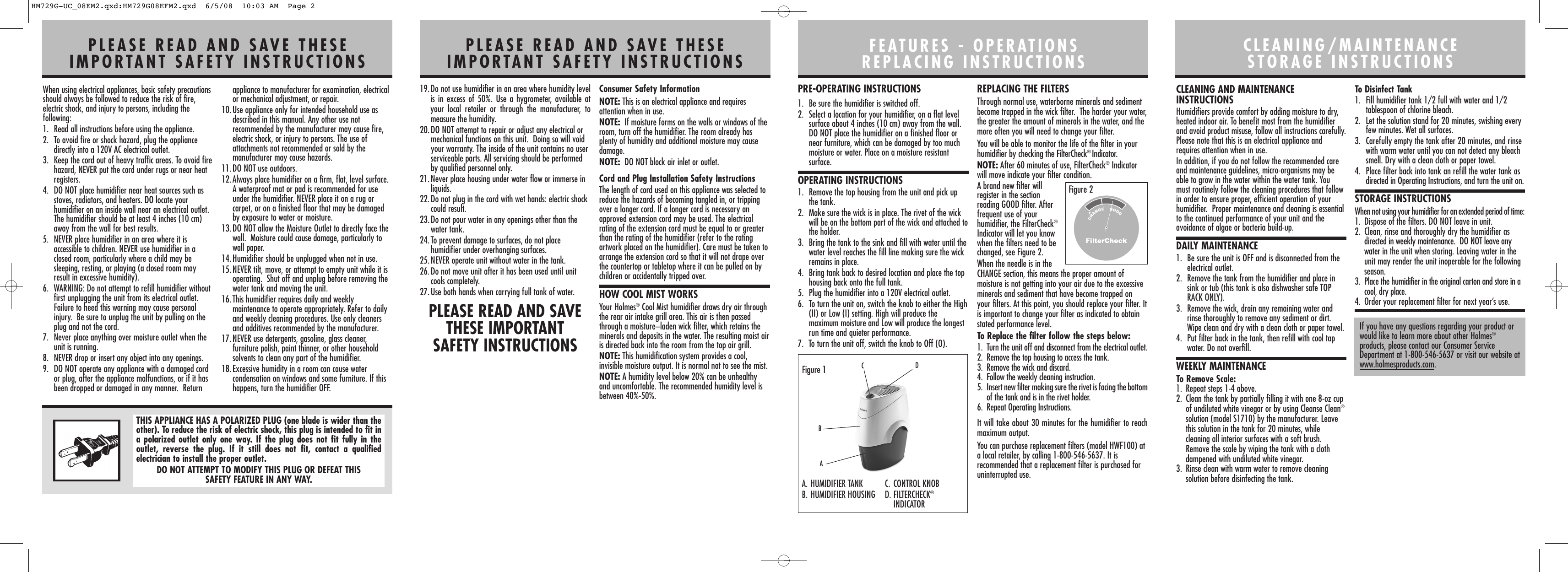 Page 2 of 2 - Holmes Holmes-Hm729-Users-Manual- HM729G-UC_08EM2  Holmes-hm729-users-manual