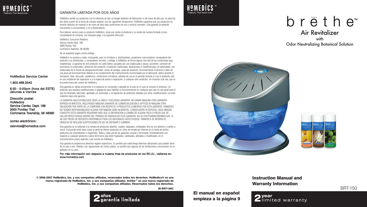 Page 1 of 8 - Homedics Homedics-Brethe-Brt-150-Users-Manual-  Homedics-brethe-brt-150-users-manual