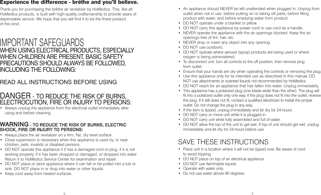 Page 2 of 8 - Homedics Homedics-Brethe-Brt-150-Users-Manual-  Homedics-brethe-brt-150-users-manual