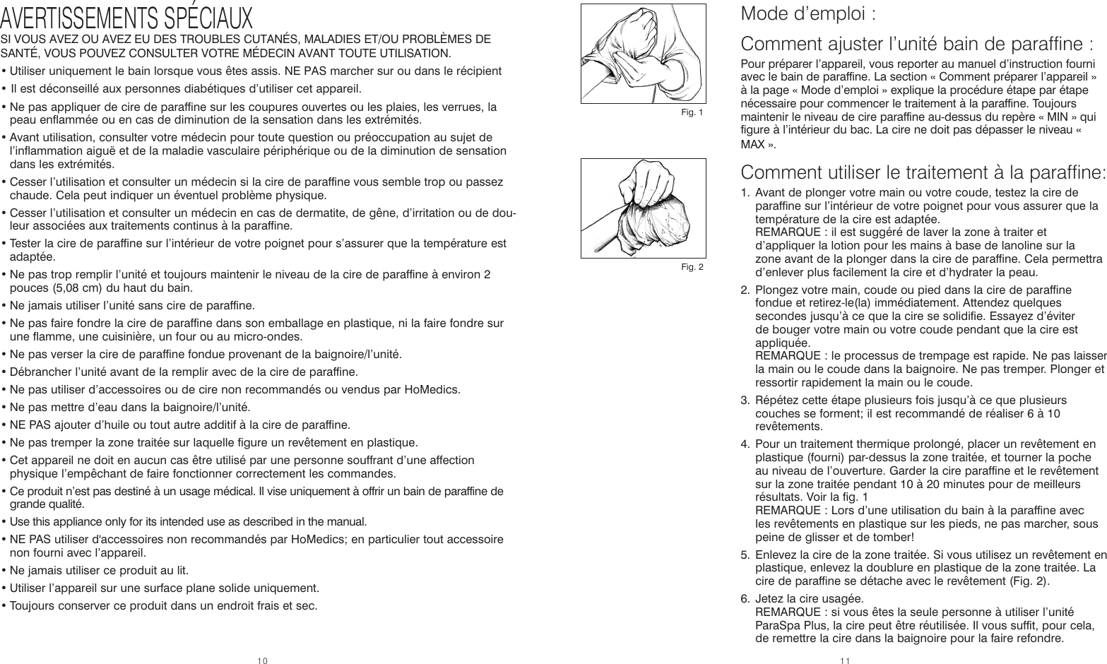 Page 6 of 6 - Homedics Homedics-Par-Wax-able-Instruction-Book-  Homedics-par-wax-able-instruction-book