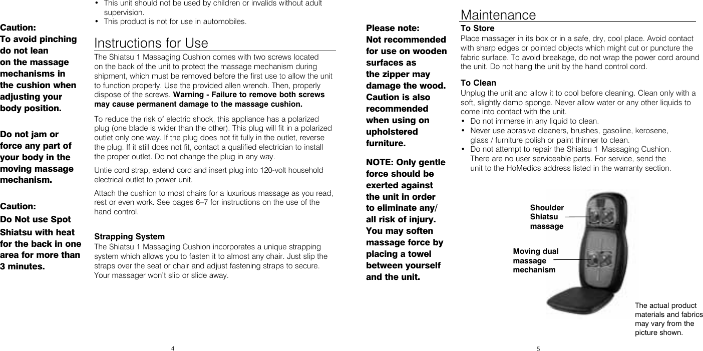 Page 3 of 8 - Homedics Homedics-Shiatsu-Sbm-500H-Users-Manual-  Homedics-shiatsu-sbm-500h-users-manual
