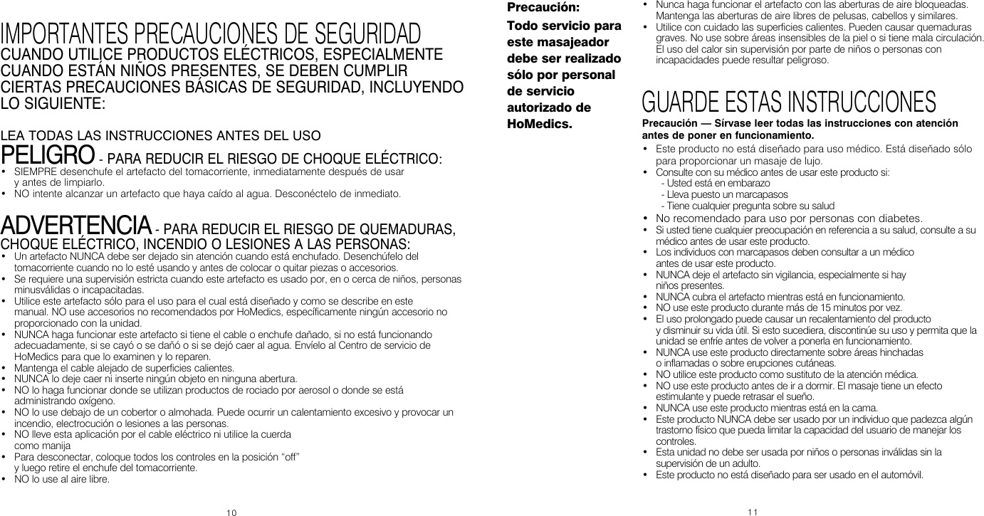 Page 6 of 8 - Homedics Homedics-Shiatsu-Sbm-500H-Users-Manual-  Homedics-shiatsu-sbm-500h-users-manual