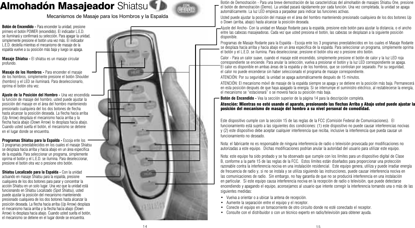 Page 8 of 8 - Homedics Homedics-Shiatsu-Sbm-500H-Users-Manual-  Homedics-shiatsu-sbm-500h-users-manual