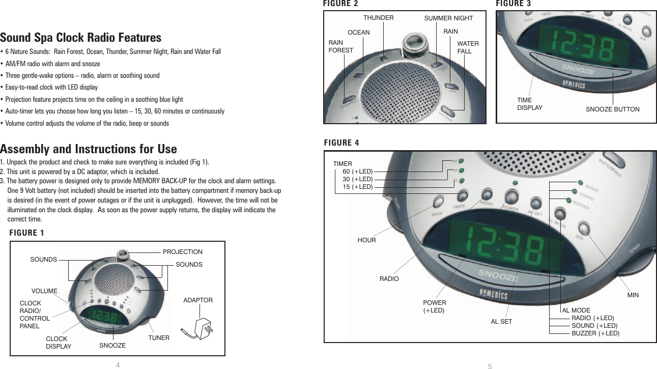 Page 3 of 10 - Homedics Homedics-Soundspa-Ib-Ss4000B-Users-Manual- SS-4000 Homedics-soundspa-ib-ss4000b-users-manual