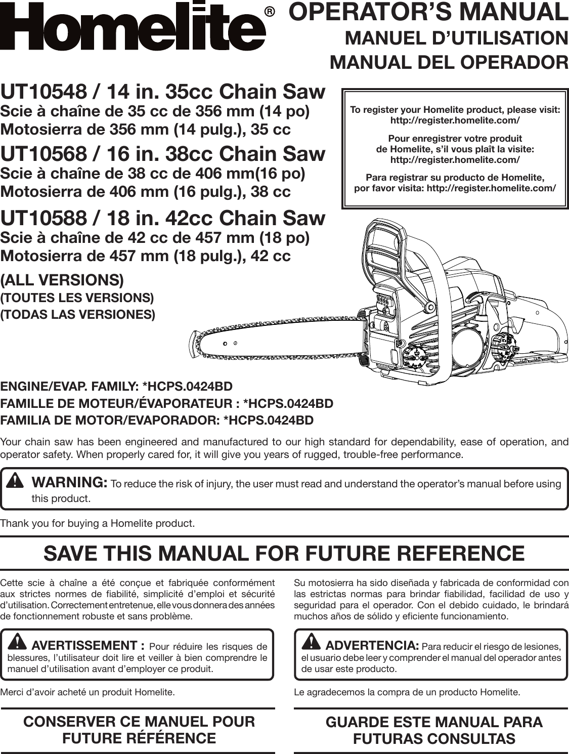 Homelite Ut10660 Owner S Manual