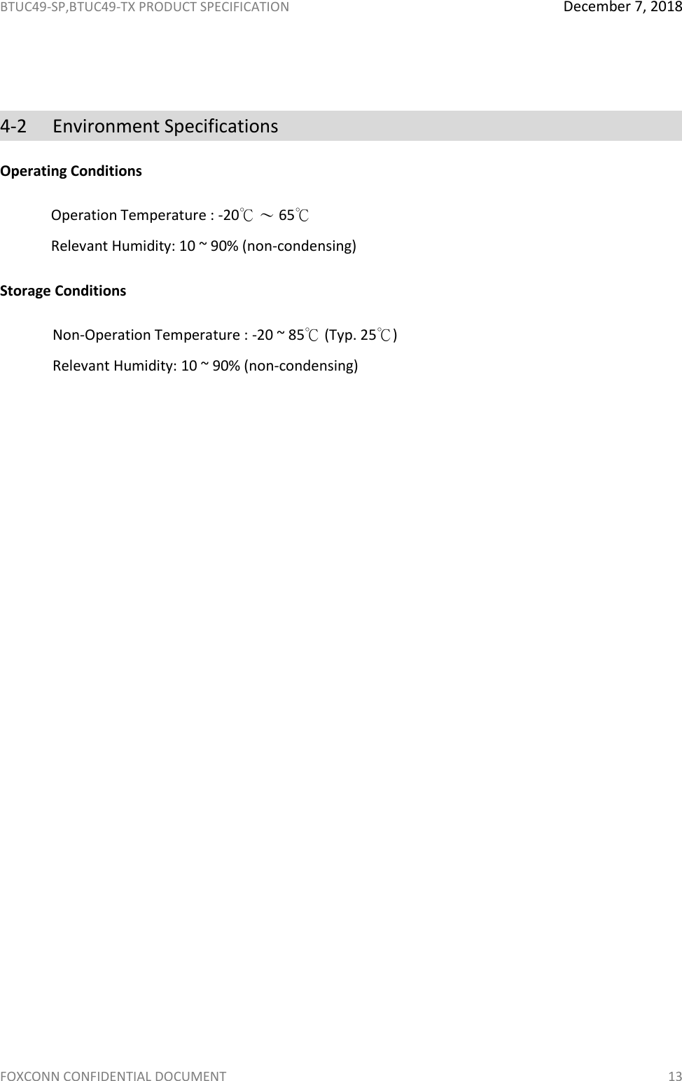 Page 14 of Hon Hai Precision Industry BTUC49 BT4.2 Wireless Module User Manual