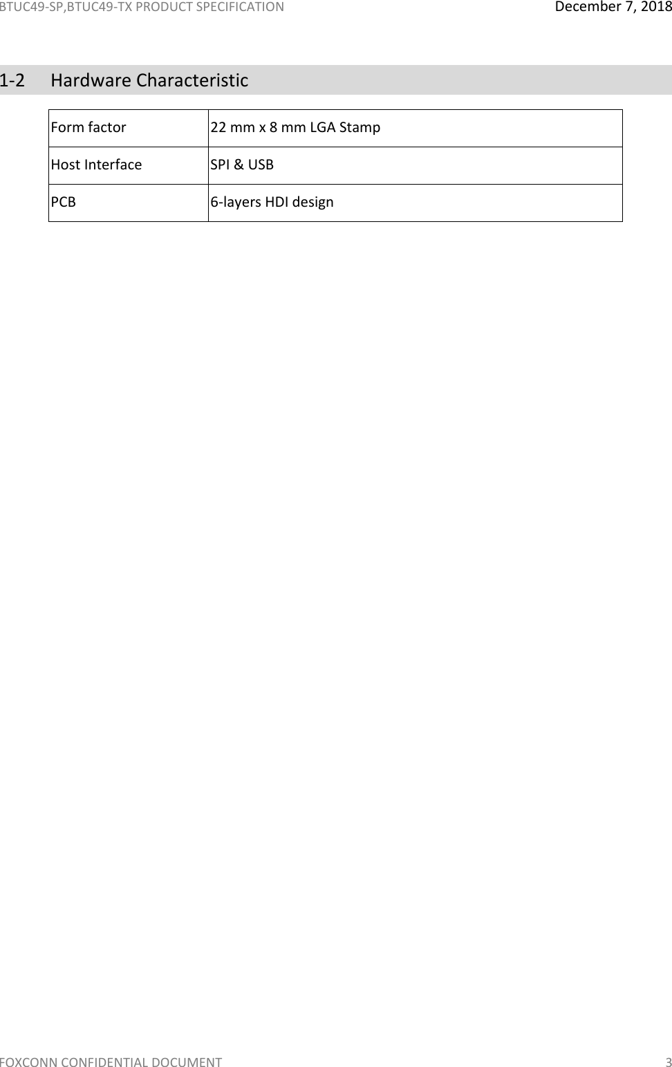 Page 4 of Hon Hai Precision Industry BTUC49 BT4.2 Wireless Module User Manual