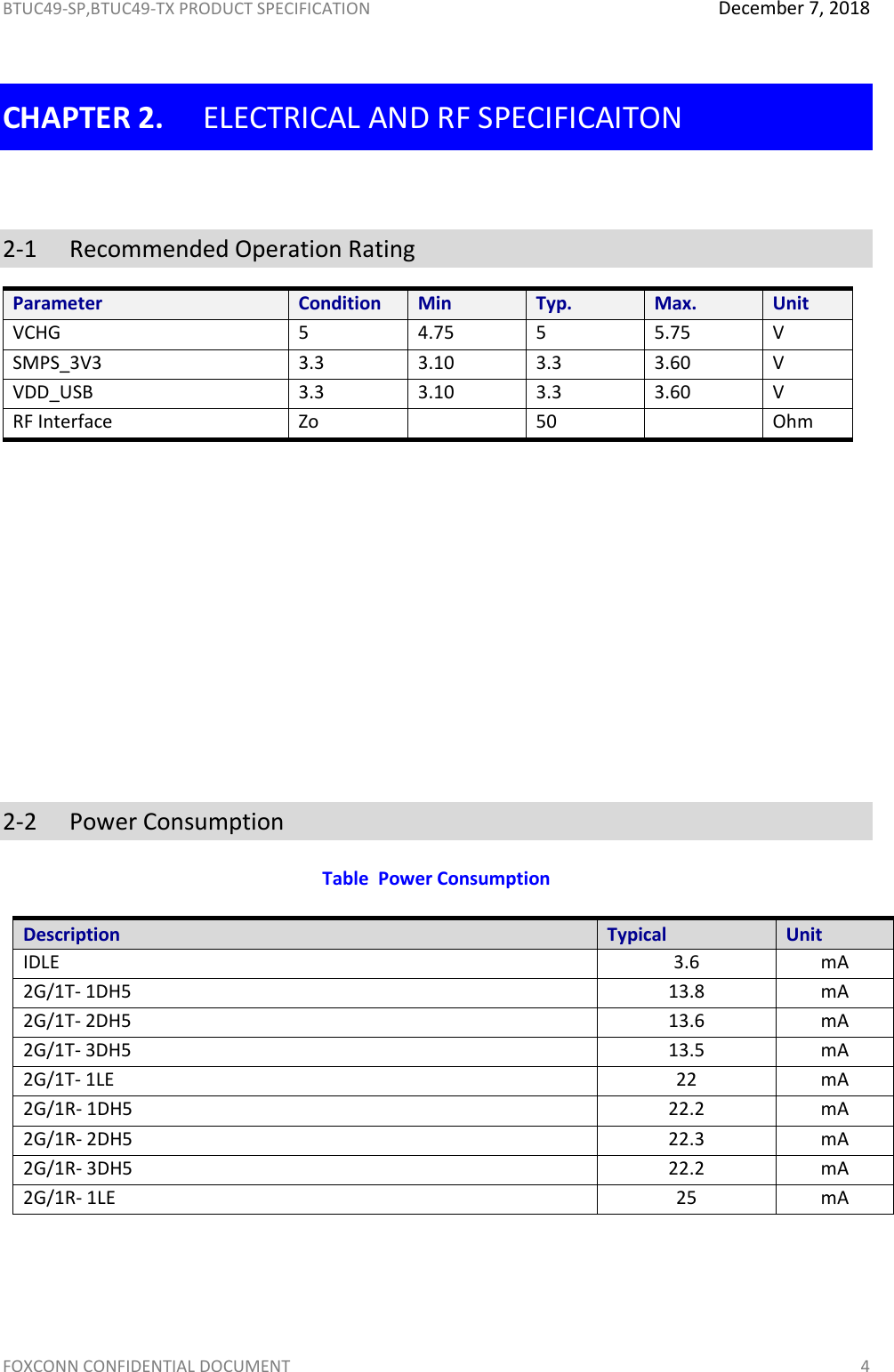 Page 5 of Hon Hai Precision Industry BTUC49 BT4.2 Wireless Module User Manual