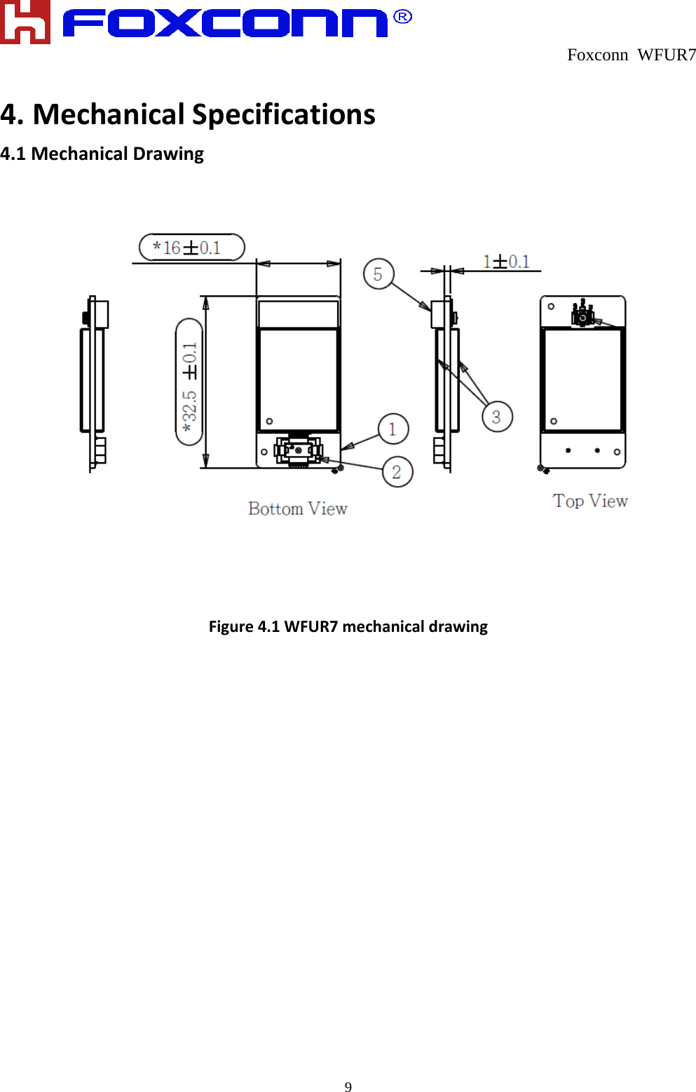  Foxconn WFUR7   9 4.MechanicalSpecifications4.1MechanicalDrawingFigure4.1WFUR7mechanicaldrawing