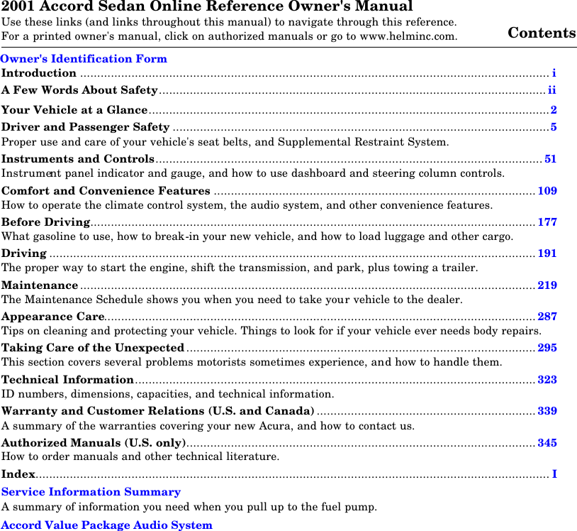 2002 HONDA ACCORD OWNERS MANUAL PDF visual data 7