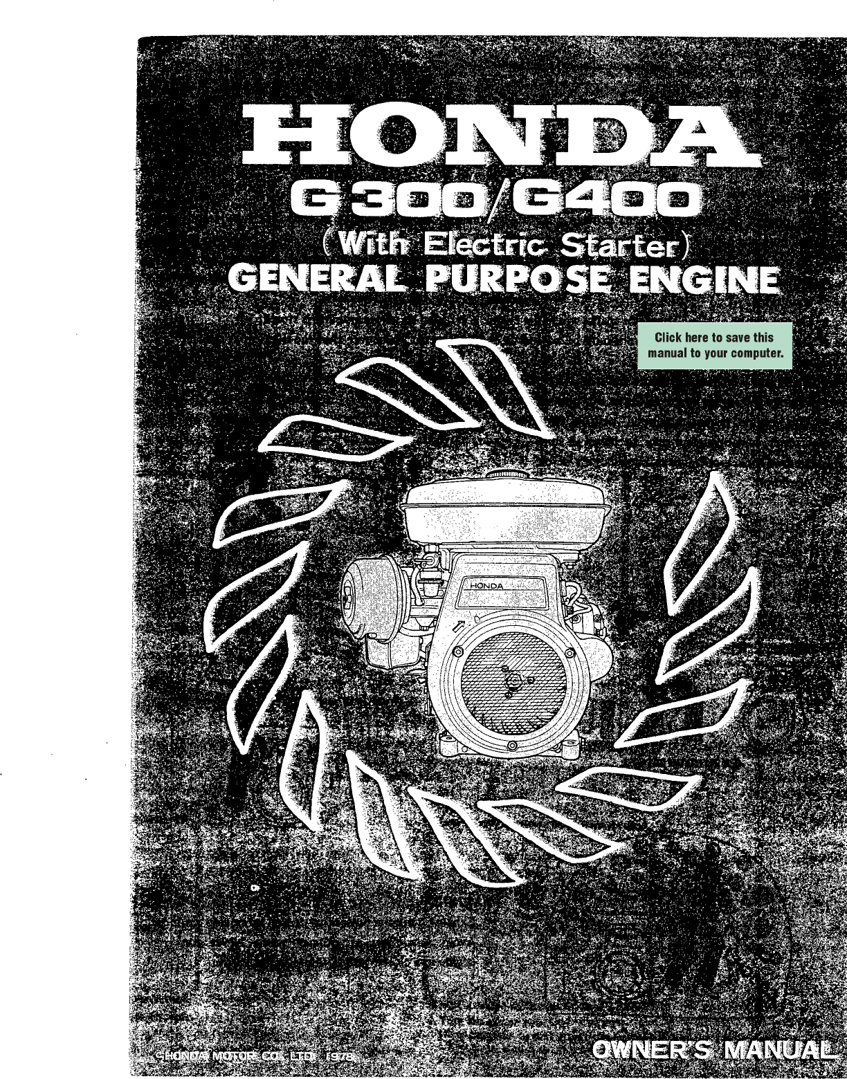 Page 1 of 7 - Honda Honda-G300-Electric-Starter-Owners-Manual-  Honda-g300-electric-starter-owners-manual