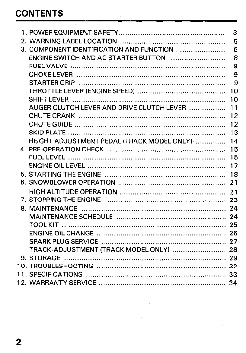 Honda Hs80 Snowblower Shop Manual