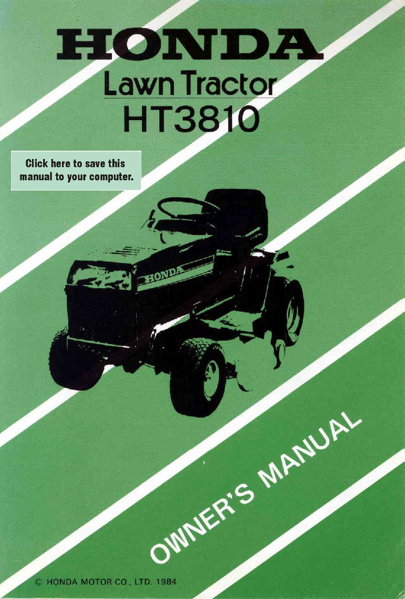 Honda Ht3810 5000034 5099999 Owners Manual