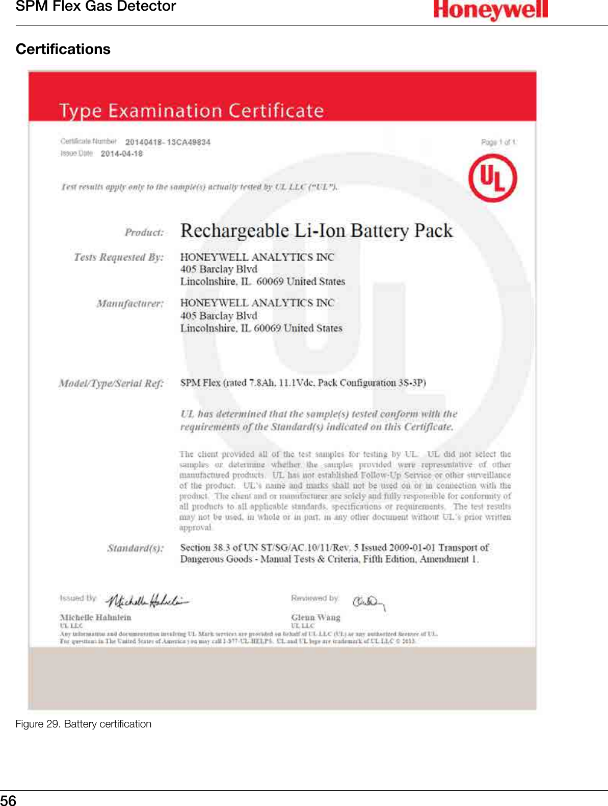 56SPM Flex Gas DetectorCertificationsFigure 29. Battery certication
