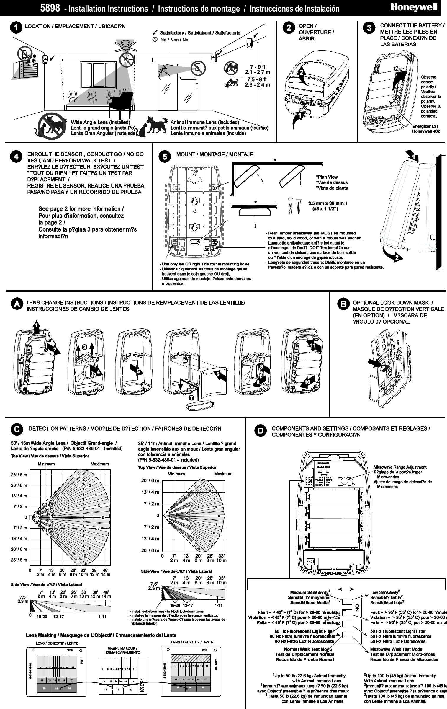 5898  - Installation Instructions  /  Instructions de montage  /  Instrucciones de Instalació n                             PRELIMINARY DRAFT 1/14/10   