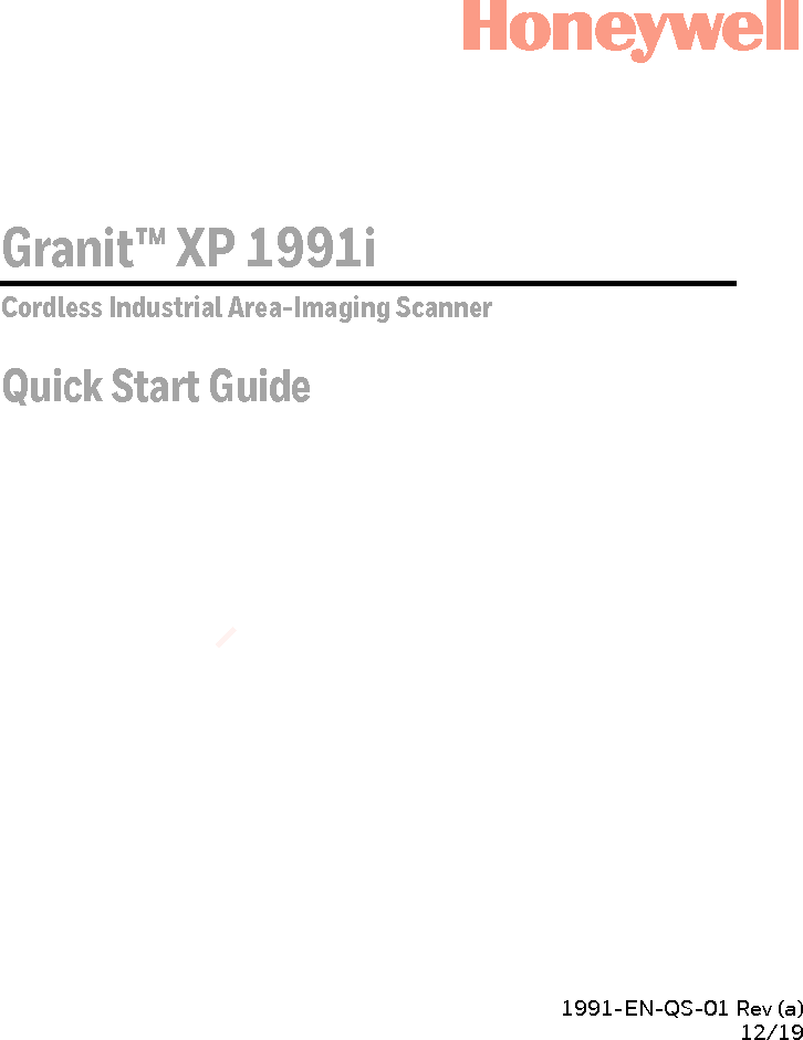 Honeywell 1991A Barcode Scanner User Manual
