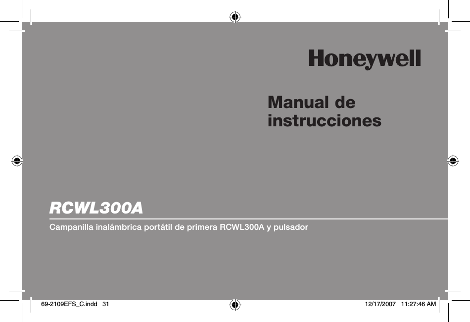 Manual de instrucciones2#7,!Campanilla inalámbrica portátil de primera RCWL300A y pulsador 69-2109EFS_C.indd   31 12/17/2007   11:27:46 AM