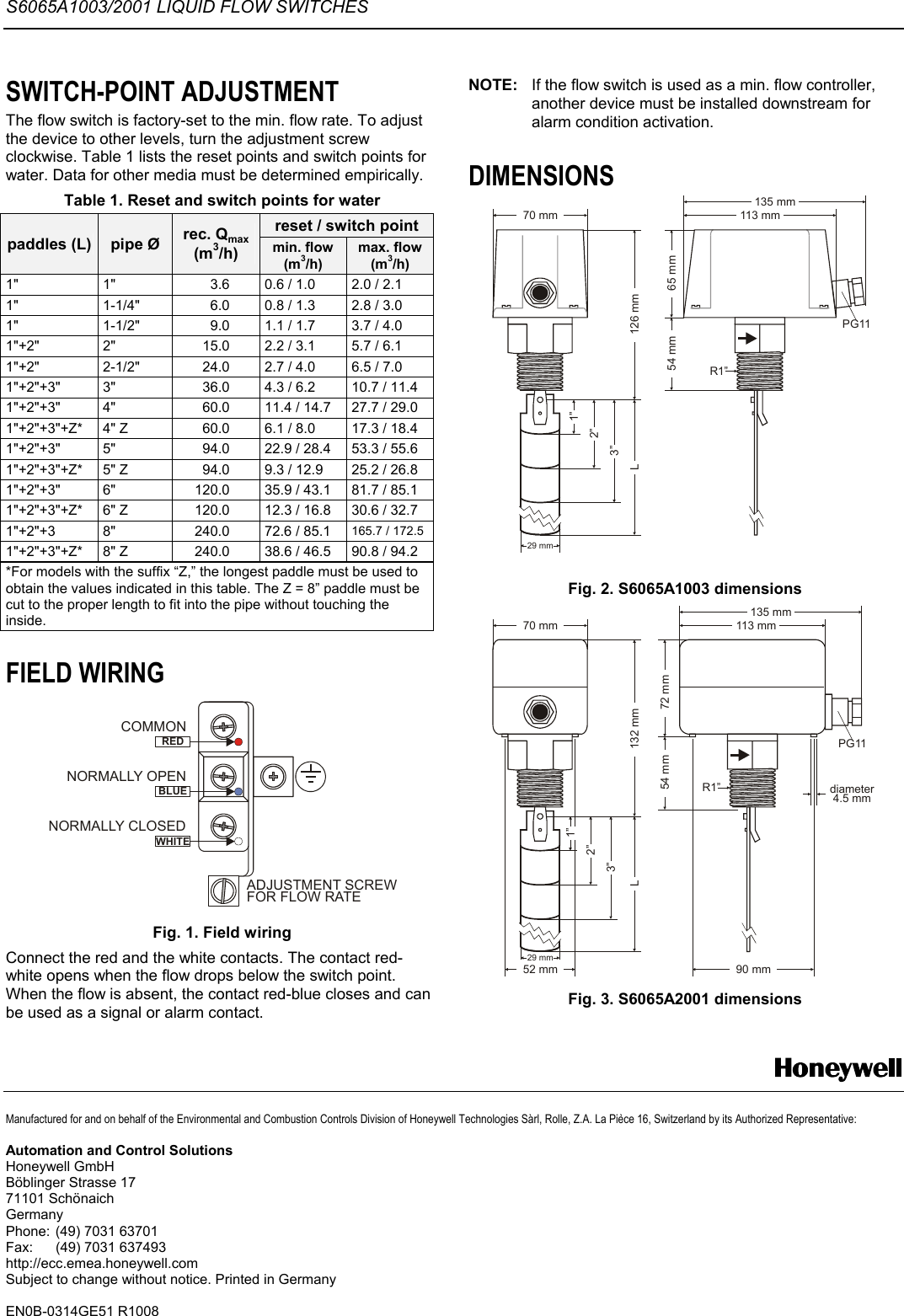 Page 2 of 2 - Honeywell 6065 - En0b0314-ge51r1008 User Manual  To The B1ec0729-8779-4dcf-ac86-9ae895e59e4a