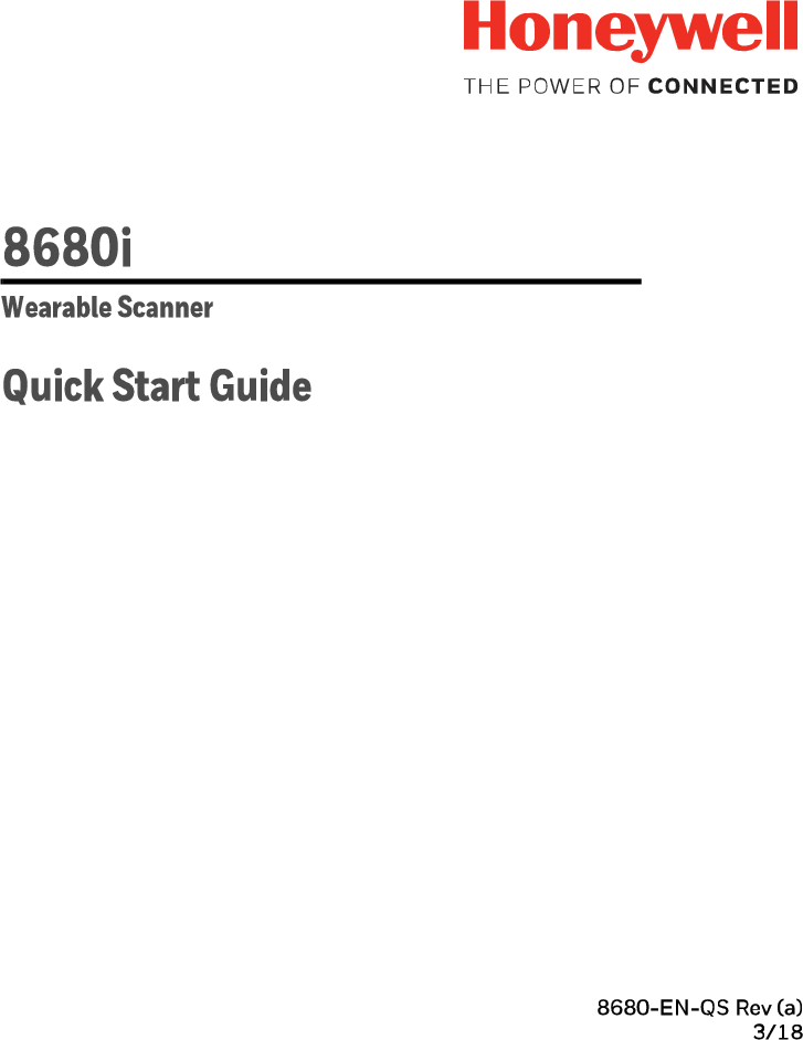 Honeywell 8680B Barcode Scanner User Manual Xenon 1900 Quick Start Guide