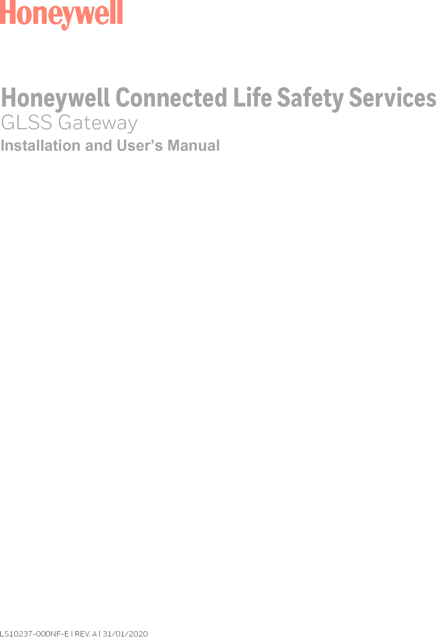 Honeywell CGWMB GLSS Gateway User Manual Gateway Connect Installation and