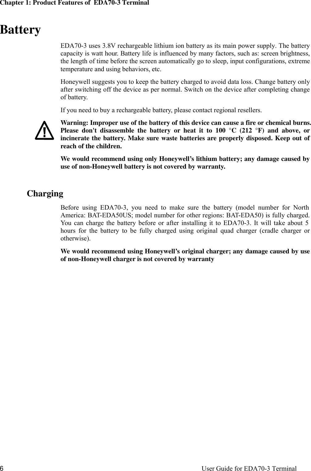 Page 12 of Honeywell EDA703 Tablet User Manual P1