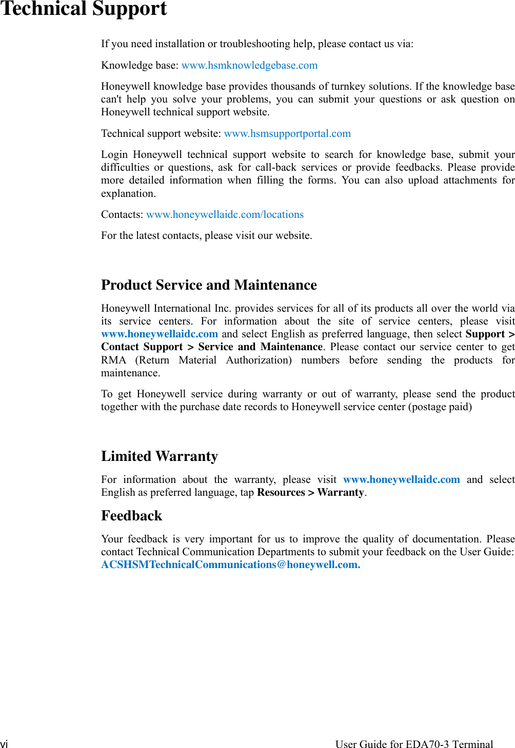 Page 6 of Honeywell EDA703 Tablet User Manual P1