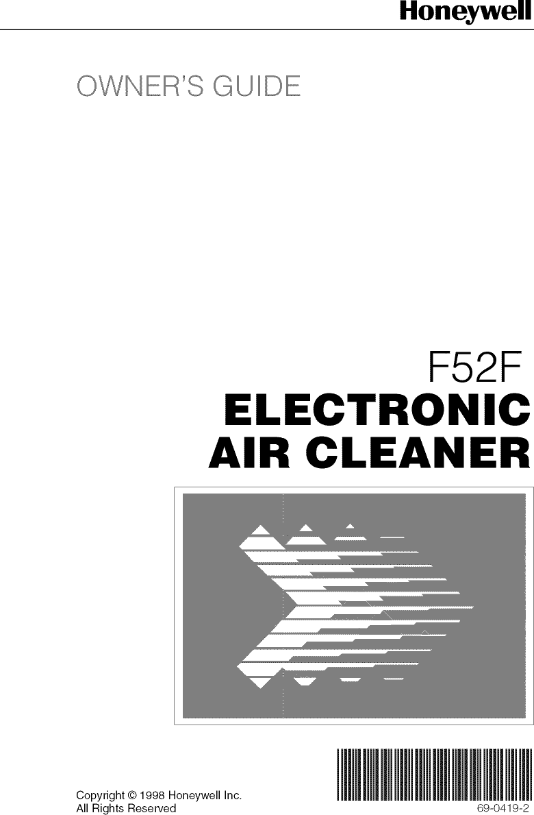 Honeywell F52F User Manual AIR CLEANER Manuals And Guides L1003058