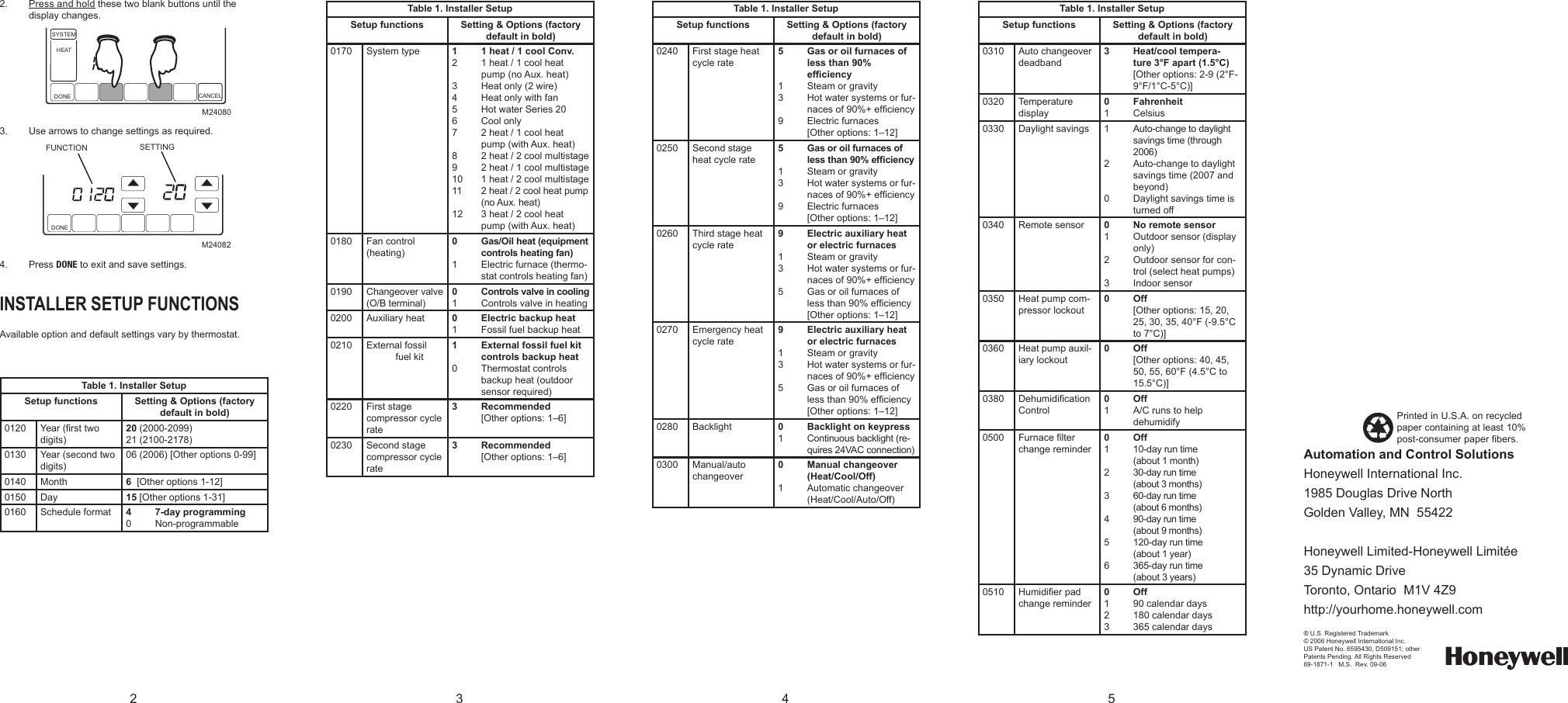 Page 2 of 2 - Honeywell Honeywell-8000-Users-Manual- 69-1871-1 - VisionPRO 8000 Thermostats  Honeywell-8000-users-manual