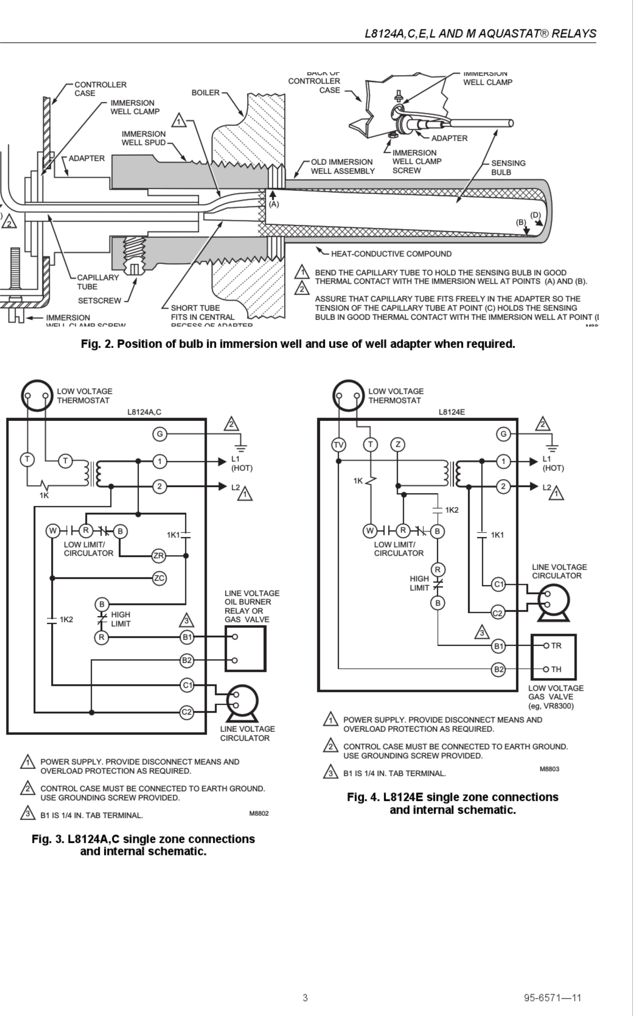 Page 3 of 8 - Honeywell Honeywell-Aquastat-L8124A-Installation-Instructions-Manual-1003208 User Manual