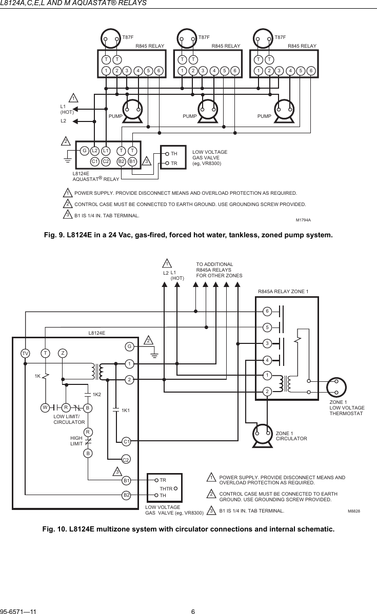 Page 6 of 8 - Honeywell Honeywell-Aquastat-L8124C-Users-Manual- 95-6571 - L8124A,C,E,L And M Aquastat® Relays  Honeywell-aquastat-l8124c-users-manual